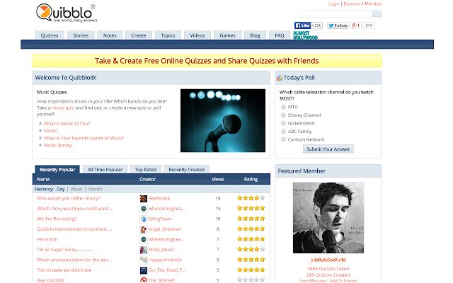 Quibblo New Tab  from Chrome web store to be run with OffiDocs Chromium online