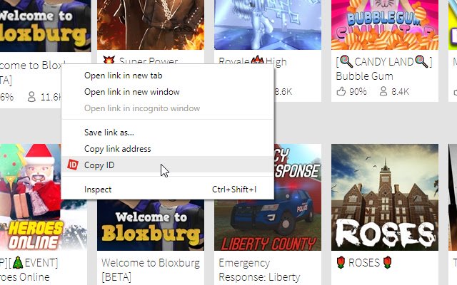 Schnelles Kopieren von Roblox-IDs aus dem Chrome-Webshop zur Ausführung mit OffiDocs Chromium online