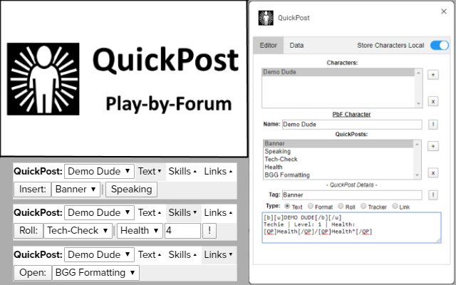 QuickPost  from Chrome web store to be run with OffiDocs Chromium online