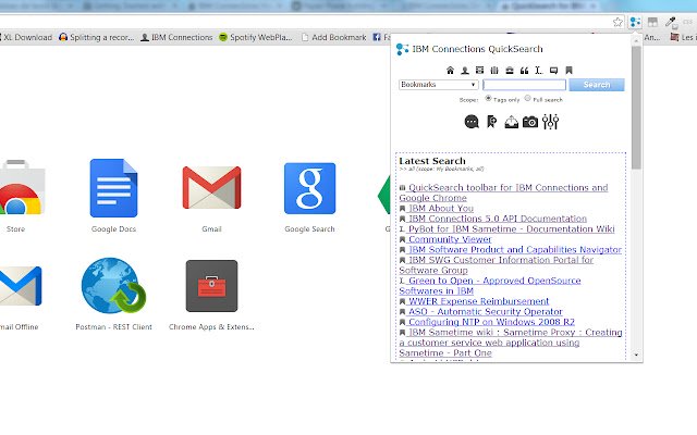 QuickSearch for IBM Connections Cloud  from Chrome web store to be run with OffiDocs Chromium online