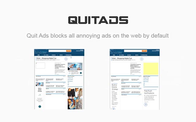 Quit Ads  from Chrome web store to be run with OffiDocs Chromium online