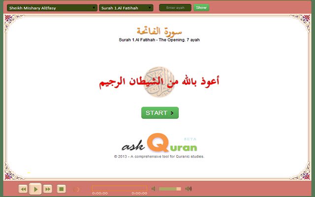 Quran Explorer  from Chrome web store to be run with OffiDocs Chromium online