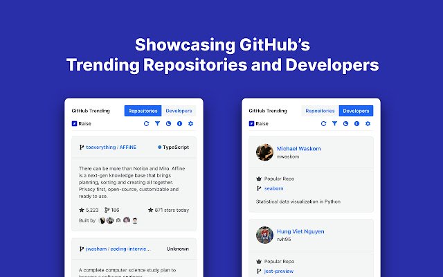 Raise GitHub Trending  from Chrome web store to be run with OffiDocs Chromium online