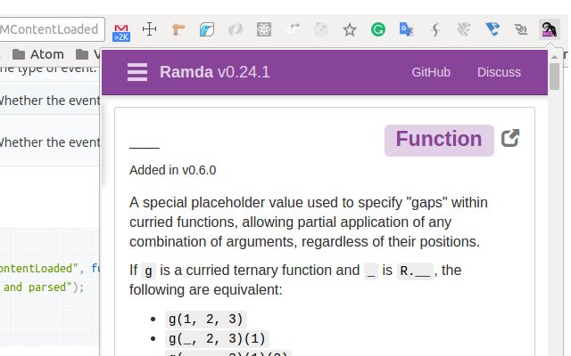 Ramda Docs de la boutique en ligne Chrome sera exécuté avec OffiDocs Chromium en ligne