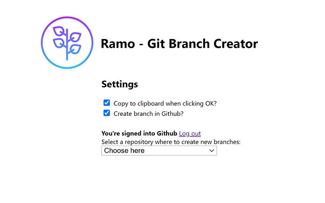 Ramo Git Branch Creator  from Chrome web store to be run with OffiDocs Chromium online