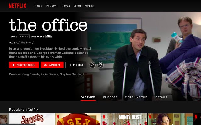 Losowe odcinki Randflix dla serwisu Netflix ze sklepu internetowego Chrome, które można uruchamiać za pomocą OffiDocs Chromium online