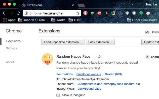 Random Happy Face  from Chrome web store to be run with OffiDocs Chromium online