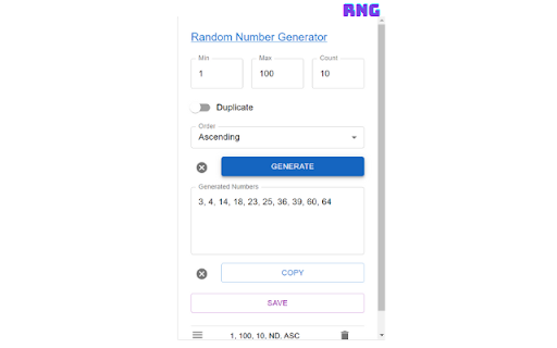 Random Number Generator from Chrome web store to be run with OffiDocs Chromium online Random Number Generator from Chrome web store to be run with OffiDocs Chromium online