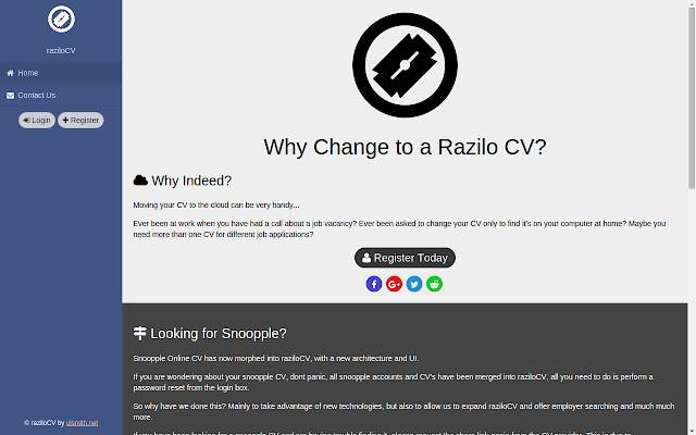 raziloCV Cloud CV (Resume) ລະບົບຈາກ Chrome web store ທີ່ຈະດໍາເນີນການກັບ OffiDocs Chromium ອອນໄລນ໌