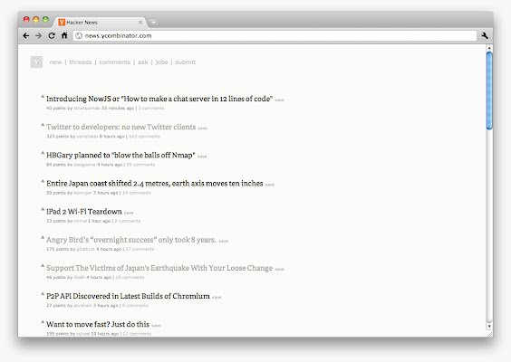 Readable HackerNews  from Chrome web store to be run with OffiDocs Chromium online