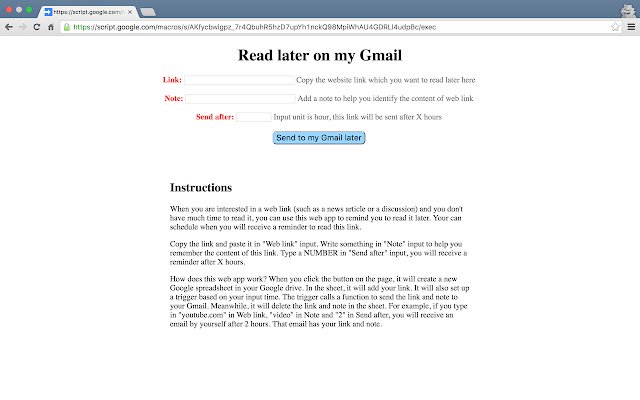 Read later on my Gmail  from Chrome web store to be run with OffiDocs Chromium online