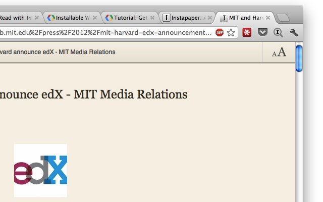 Read with Instapaper  from Chrome web store to be run with OffiDocs Chromium online