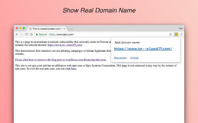 Real Domain Name  from Chrome web store to be run with OffiDocs Chromium online