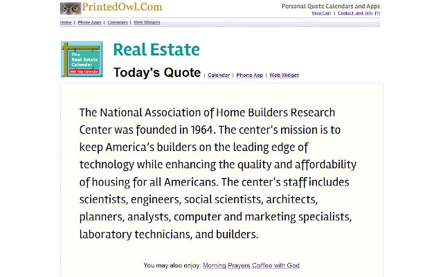 Real Estate Daily Quote  from Chrome web store to be run with OffiDocs Chromium online