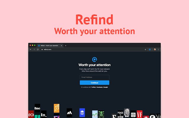 Refind New Tab  from Chrome web store to be run with OffiDocs Chromium online