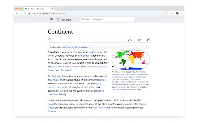 Refined Wikipedia  from Chrome web store to be run with OffiDocs Chromium online