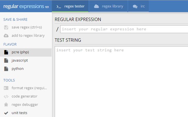 Regex101  from Chrome web store to be run with OffiDocs Chromium online