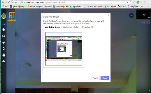 RemoteTeachers Screen Share  from Chrome web store to be run with OffiDocs Chromium online