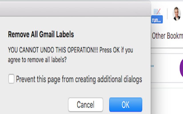 Remove All Gmail Labels  from Chrome web store to be run with OffiDocs Chromium online