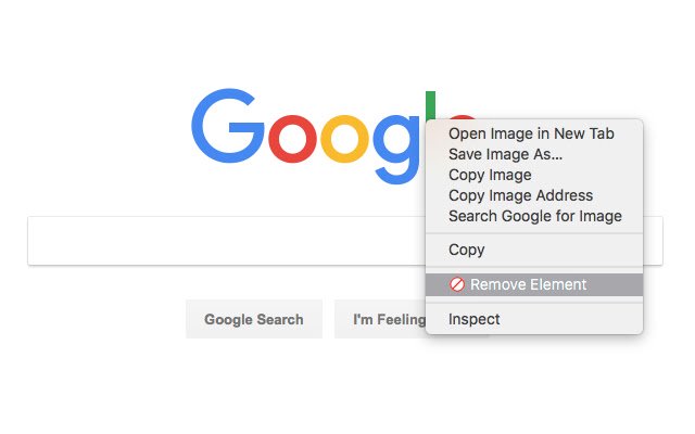 RemoveElement  from Chrome web store to be run with OffiDocs Chromium online