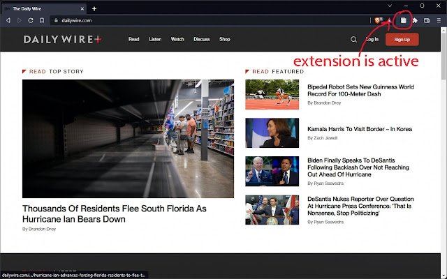 Remove Entertainment Pieces from Daily Wire  from Chrome web store to be run with OffiDocs Chromium online