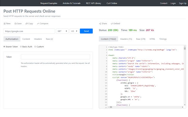 ReqBin HTTP Client  from Chrome web store to be run with OffiDocs Chromium online