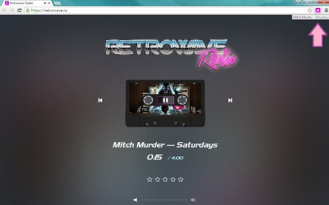 Retrowave Radio  from Chrome web store to be run with OffiDocs Chromium online