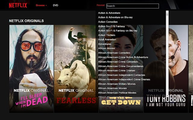 Reveal for Netflix  from Chrome web store to be run with OffiDocs Chromium online