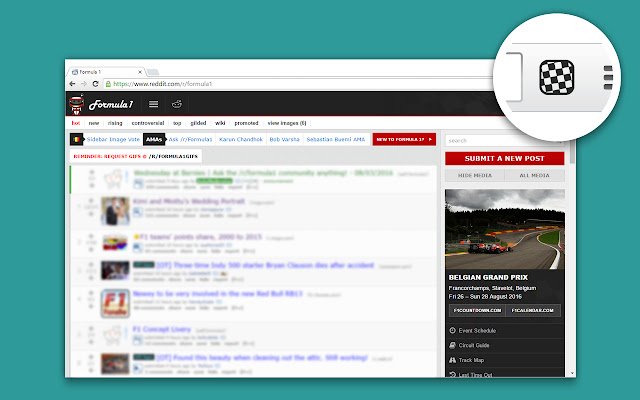 /r/Formula1 Sidebar Spoiler Stopper از فروشگاه وب کروم با OffiDocs Chromium به صورت آنلاین اجرا می شود