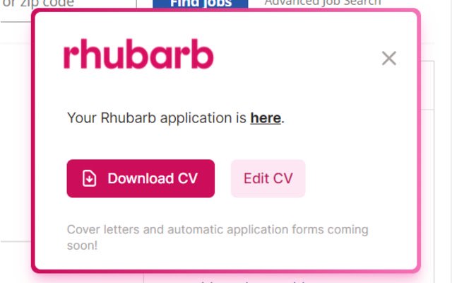 Rhubarb  from Chrome web store to be run with OffiDocs Chromium online