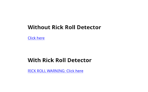 RickRoll Detector from Chrome web store to be run with OffiDocs Chromium online RickRoll Detector from Chrome web store to be run with OffiDocs Chromium online