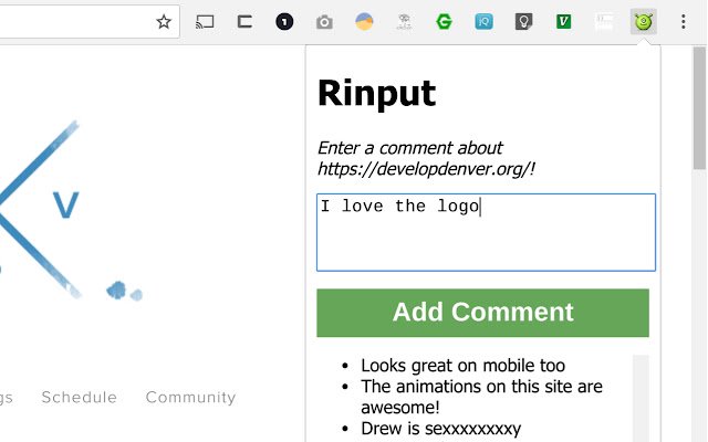 Rinput  from Chrome web store to be run with OffiDocs Chromium online