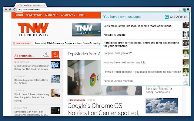 Rizzoma @Mentions Notifier  from Chrome web store to be run with OffiDocs Chromium online