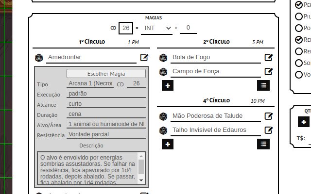 Roll20: Grimório do Tormenta20 aus dem Chrome-Webstore soll mit OffiDocs Chromium online ausgeführt werden