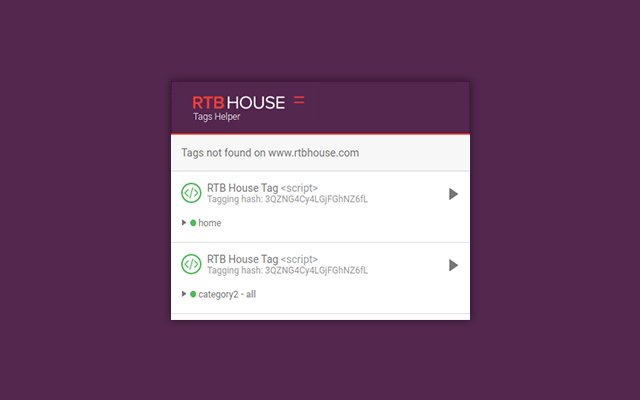 RTB House Tags Helper  from Chrome web store to be run with OffiDocs Chromium online