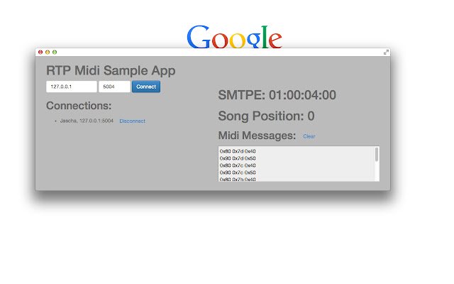 RTP Midi Sample App  from Chrome web store to be run with OffiDocs Chromium online