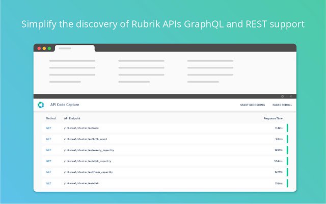 Rubrik API Code Capture  from Chrome web store to be run with OffiDocs Chromium online