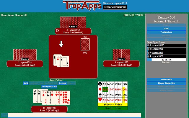 Rummy 500  from Chrome web store to be run with OffiDocs Chromium online