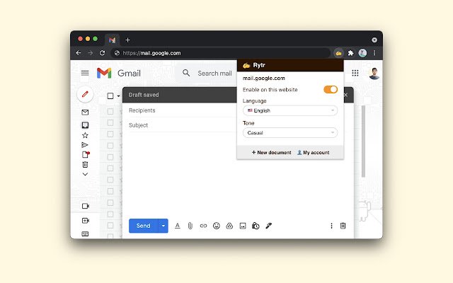 Rytr AI powered writing assistant  from Chrome web store to be run with OffiDocs Chromium online