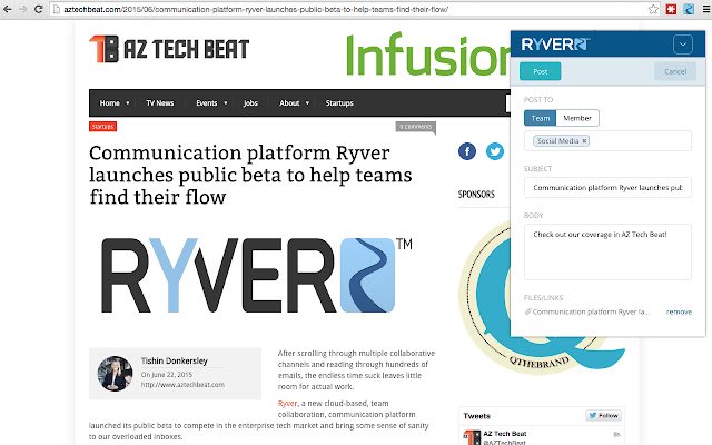 Ryver  from Chrome web store to be run with OffiDocs Chromium online