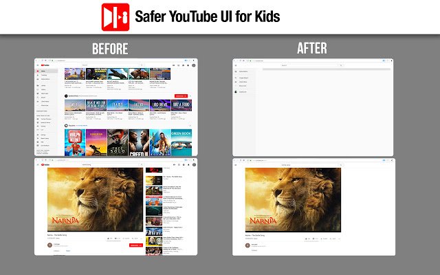 Veiligere YouTube-gebruikersinterface voor kinderen uit de Chrome-webwinkel om te worden uitgevoerd met OffiDocs Chromium online