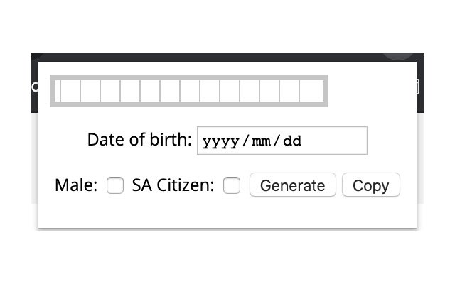 SA ID Number Tools  from Chrome web store to be run with OffiDocs Chromium online