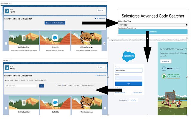 Salesforce advanced Code searcher  from Chrome web store to be run with OffiDocs Chromium online