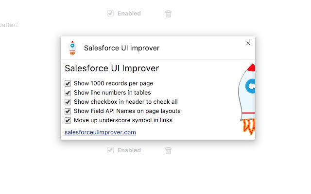 Salesforce UI Improver  from Chrome web store to be run with OffiDocs Chromium online