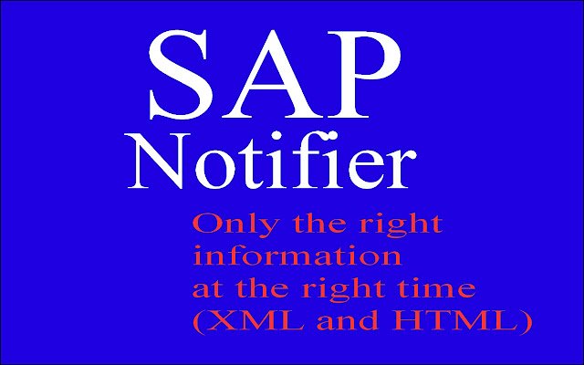 Sap Notifier із веб-магазину Chrome, який можна запускати з OffiDocs Chromium онлайн