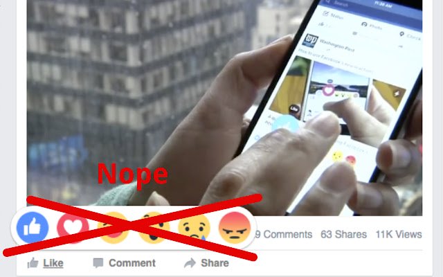 Say Nope to Facebook Reactions  from Chrome web store to be run with OffiDocs Chromium online