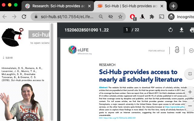 Sci Hub X Now!  from Chrome web store to be run with OffiDocs Chromium online