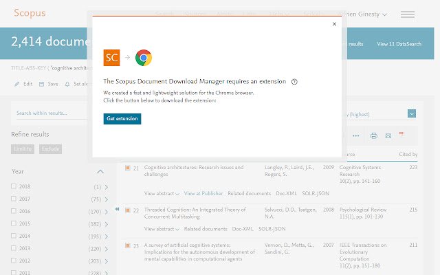 Scopus Document Download Manager מחנות האינטרנט של Chrome להפעלה עם OffiDocs Chromium באינטרנט