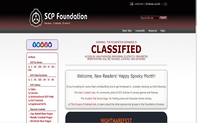 SCP Wiki Old Sidebar din magazinul web Chrome va fi rulat cu OffiDocs Chromium online