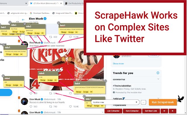 Scrape Hawk de Chrome web store se ejecutará con OffiDocs Chromium en línea